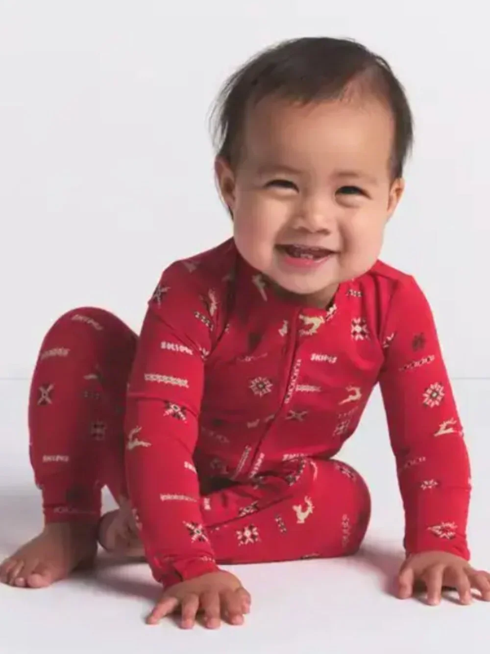 NEW SKIMS Sleep Baby Onesie Cranberry Vintage Deer 18 Months NWT